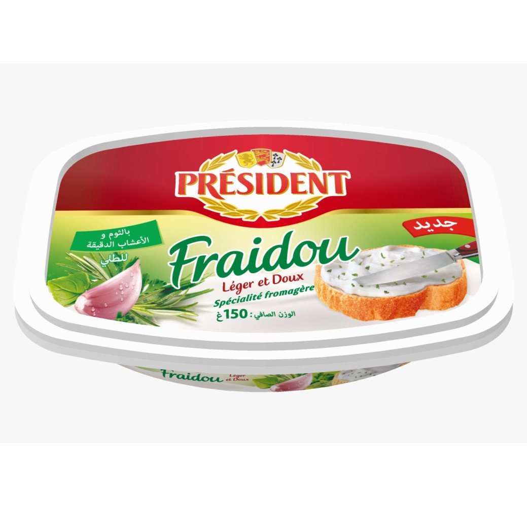 président - fraidou - fromage frai á L´ail - 150G