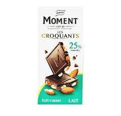 Moment Croquants 25% - chocolat au lait (amandes, noisettes) 