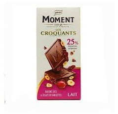 Moment Croquants 25% - chocolat au lait ( noisettes, raisin)