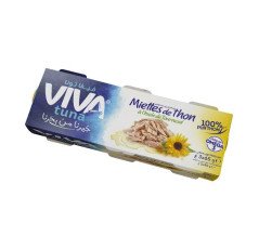 Viva Tuna - miettes de thon á l'huile tournesol - 3 boites (65g) 