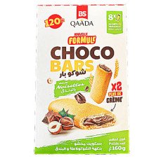 Qaada Choco Bars Biscuits fourrés saveur chocolat noisette 