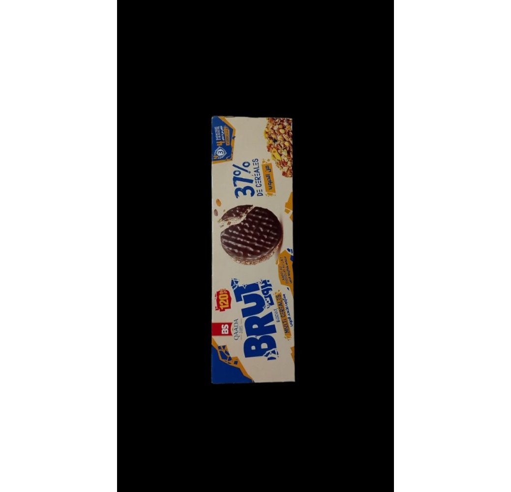 Qaada Brut Biscuit Multi Cereales Nappé Au Chocolat Au Lait 130g 