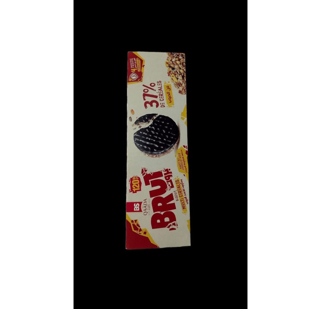 Qaada Brut Biscuit Multi Cereales Nappé Au Chocolat Noir 130 G