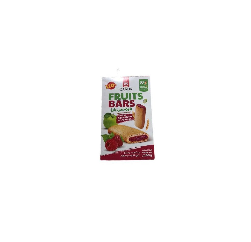 QAADA Fruit Bars Saveur Framboise  et Pomme 160g