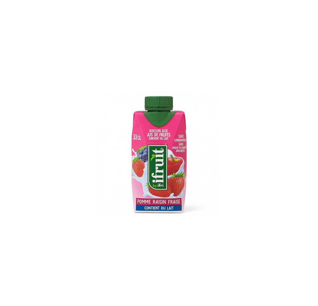 Boisson aux jus de fraise et raisin Contient du lait IFRUIT 33cl 