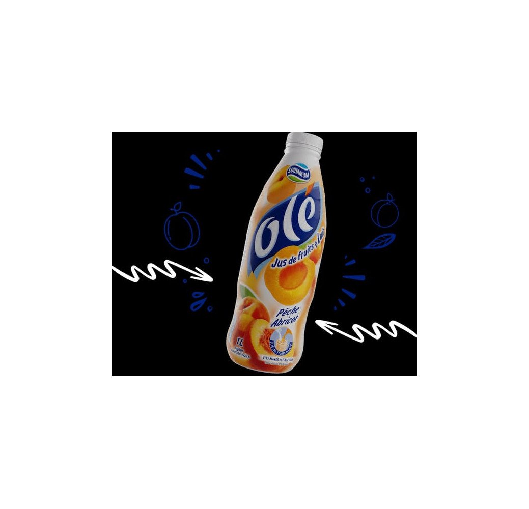 Olè Jus de Fruits et Lait Pèche Abricot 1L