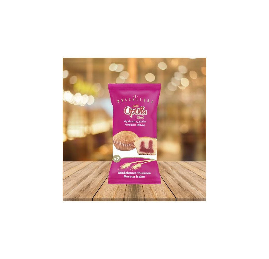 Optilla Madeleines Fourrées Saveur Fraise  75g