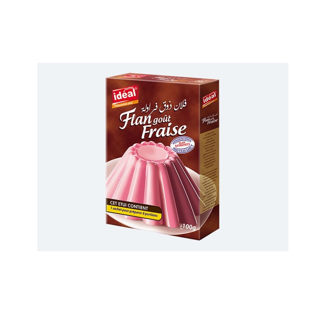 Idéal Flan Goût Fraise 100g 